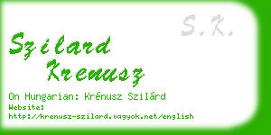 szilard krenusz business card